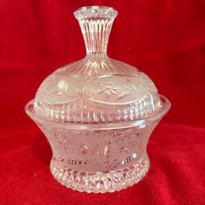 vintage covered crystal candy dish